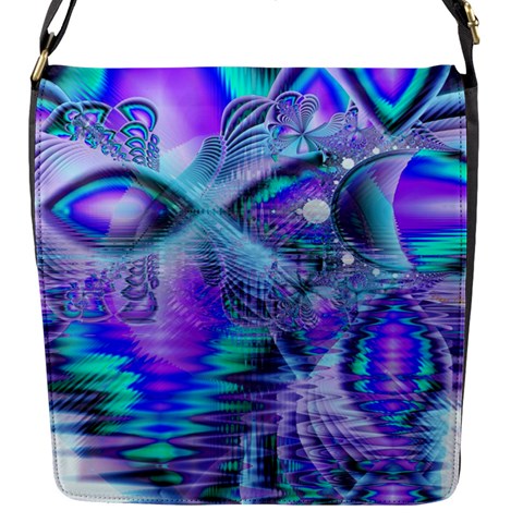 Peacock Crystal Palace Of Dreams, Abstract Flap Closure Messenger Bag (Small) from ArtsNow.com Front