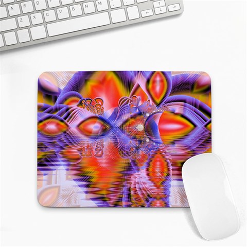 Crystal Star Dance, Abstract Purple Orange Small Mouse Pad (Rectangle) from ArtsNow.com Front