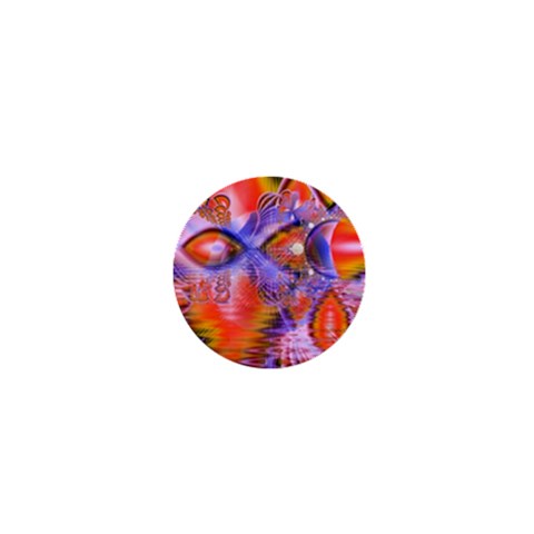 Crystal Star Dance, Abstract Purple Orange 1  Mini Button Magnet from ArtsNow.com Front