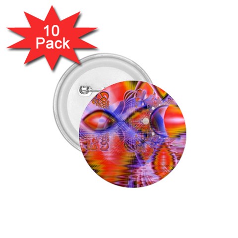 Crystal Star Dance, Abstract Purple Orange 1.75  Button (10 pack) from ArtsNow.com Front