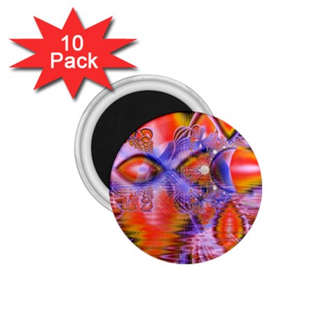 Crystal Star Dance, Abstract Purple Orange 1.75  Button Magnet (10 pack) from ArtsNow.com Front