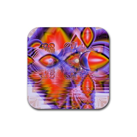 Crystal Star Dance, Abstract Purple Orange Drink Coaster (Square) from ArtsNow.com Front