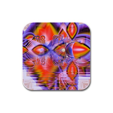 Crystal Star Dance, Abstract Purple Orange Drink Coasters 4 Pack (Square) from ArtsNow.com Front