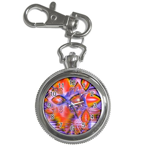 Crystal Star Dance, Abstract Purple Orange Key Chain Watch from ArtsNow.com Front