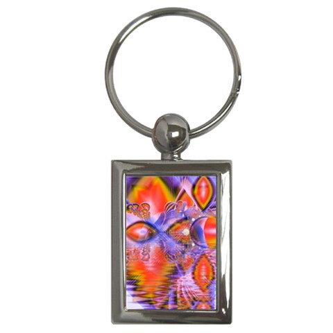 Crystal Star Dance, Abstract Purple Orange Key Chain (Rectangle) from ArtsNow.com Front