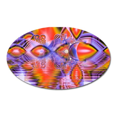 Crystal Star Dance, Abstract Purple Orange Magnet (Oval) from ArtsNow.com Front