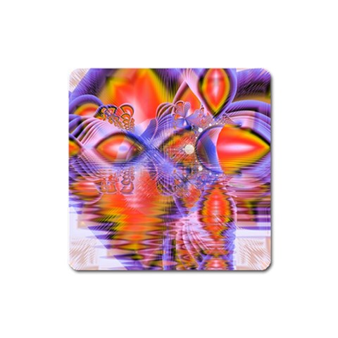 Crystal Star Dance, Abstract Purple Orange Magnet (Square) from ArtsNow.com Front