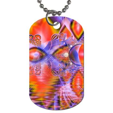 Crystal Star Dance, Abstract Purple Orange Dog Tag (One Sided) from ArtsNow.com Front