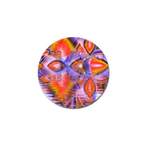 Crystal Star Dance, Abstract Purple Orange Golf Ball Marker from ArtsNow.com Front