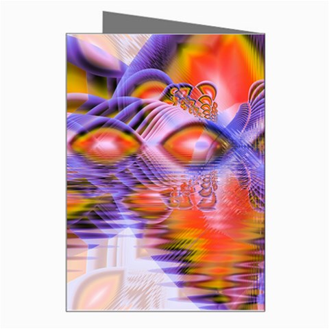 Crystal Star Dance, Abstract Purple Orange Greeting Card from ArtsNow.com Right