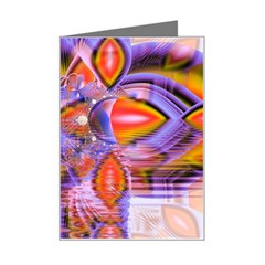 Crystal Star Dance, Abstract Purple Orange Mini Greeting Card from ArtsNow.com Left