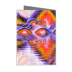 Crystal Star Dance, Abstract Purple Orange Mini Greeting Card from ArtsNow.com Right