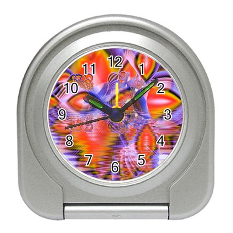 Crystal Star Dance, Abstract Purple Orange Desk Alarm Clock from ArtsNow.com Front