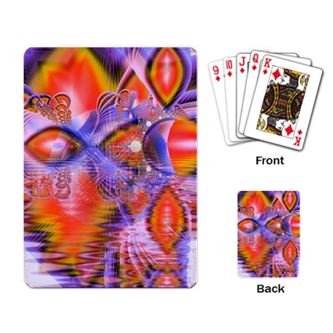 Crystal Star Dance, Abstract Purple Orange Playing Cards Single Design from ArtsNow.com Back