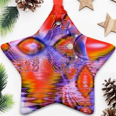 Crystal Star Dance, Abstract Purple Orange Star Ornament (Two Sides) from ArtsNow.com Front