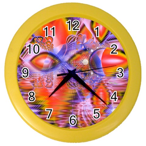 Crystal Star Dance, Abstract Purple Orange Wall Clock (Color) from ArtsNow.com Front