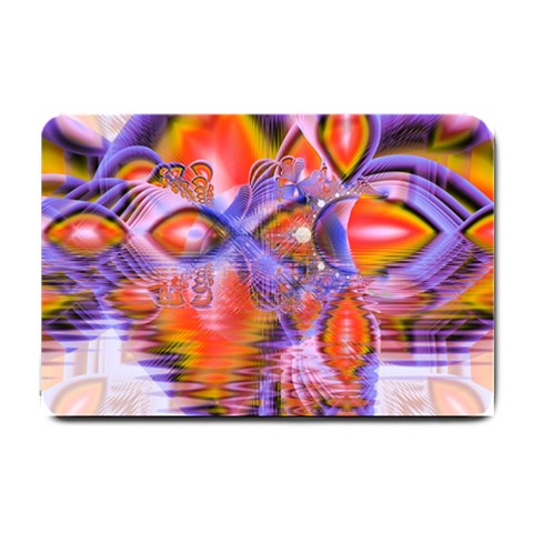 Crystal Star Dance, Abstract Purple Orange Small Door Mat from ArtsNow.com 24 x16  Door Mat