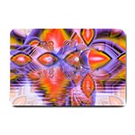 Crystal Star Dance, Abstract Purple Orange Small Door Mat