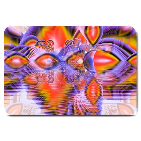 Crystal Star Dance, Abstract Purple Orange Large Door Mat from ArtsNow.com 30 x20  Door Mat