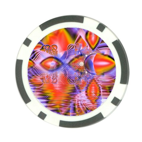 Crystal Star Dance, Abstract Purple Orange Poker Chip from ArtsNow.com Front