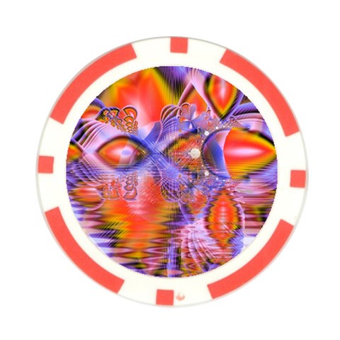 Crystal Star Dance, Abstract Purple Orange Poker Chip from ArtsNow.com Front