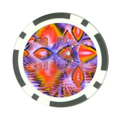 Crystal Star Dance, Abstract Purple Orange Poker Chip from ArtsNow.com Front