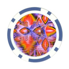 Crystal Star Dance, Abstract Purple Orange Poker Chip from ArtsNow.com Front