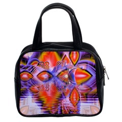 Crystal Star Dance, Abstract Purple Orange Classic Handbag (Two Sides) from ArtsNow.com Front