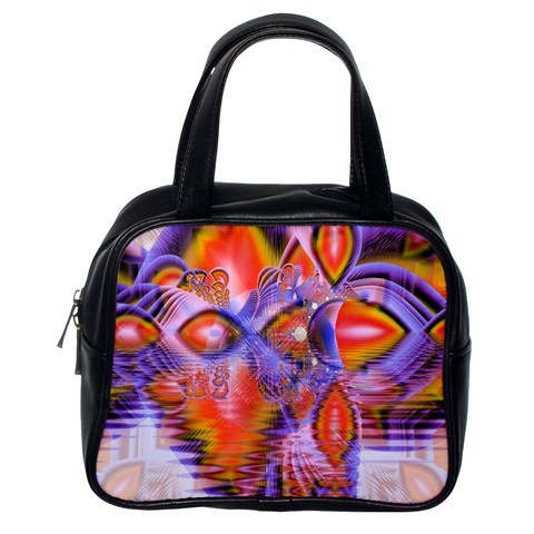 Crystal Star Dance, Abstract Purple Orange Classic Handbag (Two Sides) from ArtsNow.com Back