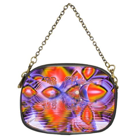 Crystal Star Dance, Abstract Purple Orange Chain Purse (Two Sided)  from ArtsNow.com Front