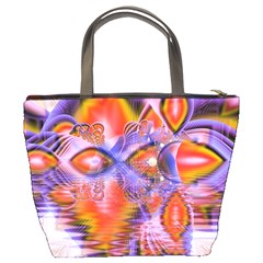 Crystal Star Dance, Abstract Purple Orange Bucket Handbag from ArtsNow.com Back