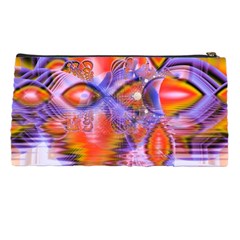 Crystal Star Dance, Abstract Purple Orange Pencil Case from ArtsNow.com Back