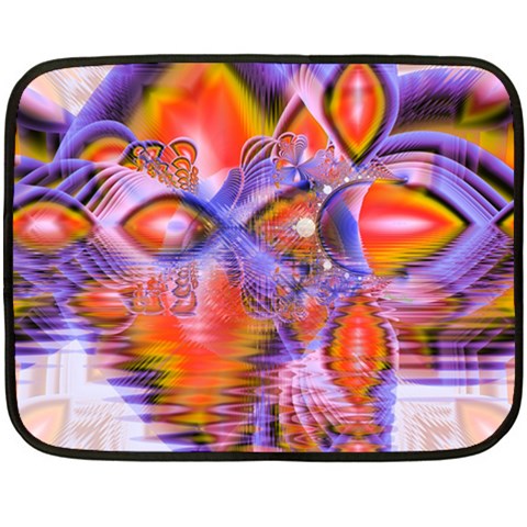 Crystal Star Dance, Abstract Purple Orange Mini Fleece Blanket (Two Sided) from ArtsNow.com 35 x27  Blanket Front