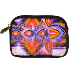 Crystal Star Dance, Abstract Purple Orange Digital Camera Leather Case from ArtsNow.com Front