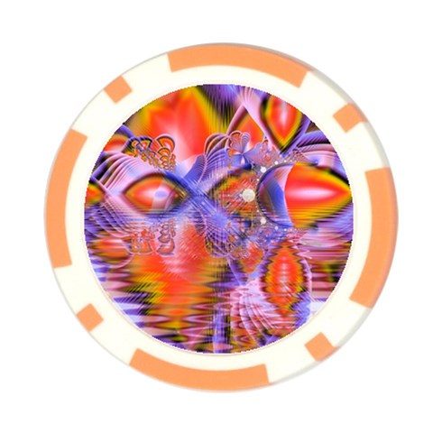 Crystal Star Dance, Abstract Purple Orange Poker Chip (10 Pack) from ArtsNow.com Front