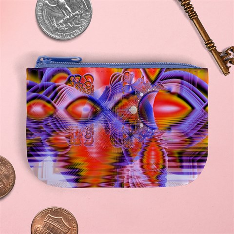 Crystal Star Dance, Abstract Purple Orange Coin Change Purse from ArtsNow.com Front