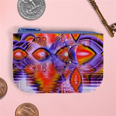 Crystal Star Dance, Abstract Purple Orange Coin Change Purse from ArtsNow.com Front