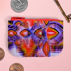 Crystal Star Dance, Abstract Purple Orange Coin Change Purse from ArtsNow.com Front