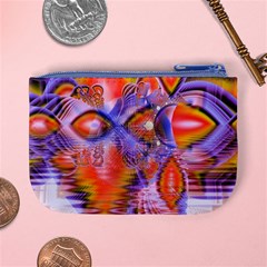 Crystal Star Dance, Abstract Purple Orange Coin Change Purse from ArtsNow.com Back