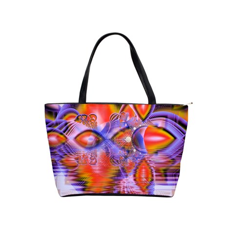 Crystal Star Dance, Abstract Purple Orange Large Shoulder Bag from ArtsNow.com Front