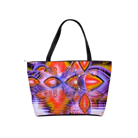 Crystal Star Dance, Abstract Purple Orange Large Shoulder Bag from ArtsNow.com Back