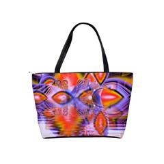 Crystal Star Dance, Abstract Purple Orange Large Shoulder Bag from ArtsNow.com Back