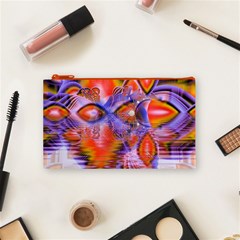 Crystal Star Dance, Abstract Purple Orange Cosmetic Bag (Small) from ArtsNow.com Front