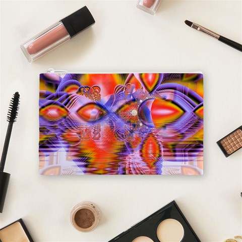 Crystal Star Dance, Abstract Purple Orange Cosmetic Bag (Medium) from ArtsNow.com Front