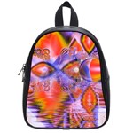 Crystal Star Dance, Abstract Purple Orange School Bag (Small)