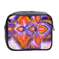 Crystal Star Dance, Abstract Purple Orange Mini Travel Toiletry Bag (Two Sides) from ArtsNow.com Back