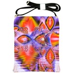 Crystal Star Dance, Abstract Purple Orange Shoulder Sling Bag