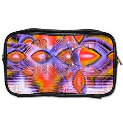 Crystal Star Dance, Abstract Purple Orange Travel Toiletry Bag (Two Sides) from ArtsNow.com Front