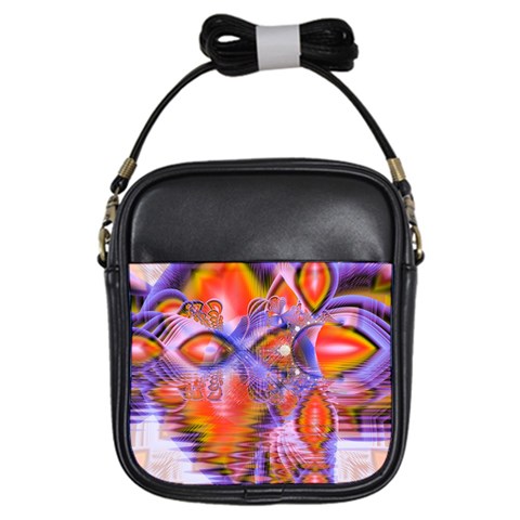 Crystal Star Dance, Abstract Purple Orange Girl s Sling Bag from ArtsNow.com Front