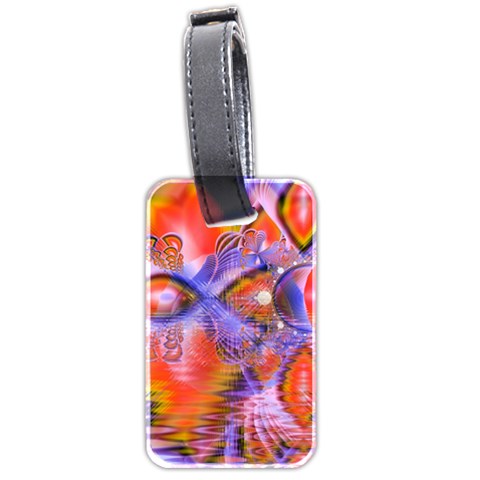 Crystal Star Dance, Abstract Purple Orange Luggage Tag (Two Sides) from ArtsNow.com Front